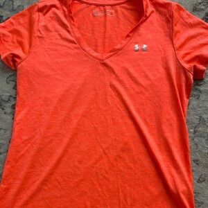 Under Armour Women's Orange V-Neck Active Tee